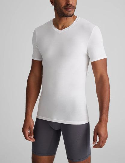 Cool Cotton High V-Neck Stay-Tucked Undershirt (3-Pack)