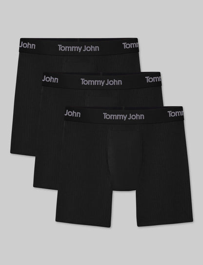 Second Skin Luxe Rib Mid-Length Boxer Brief 6" (3-Pack)