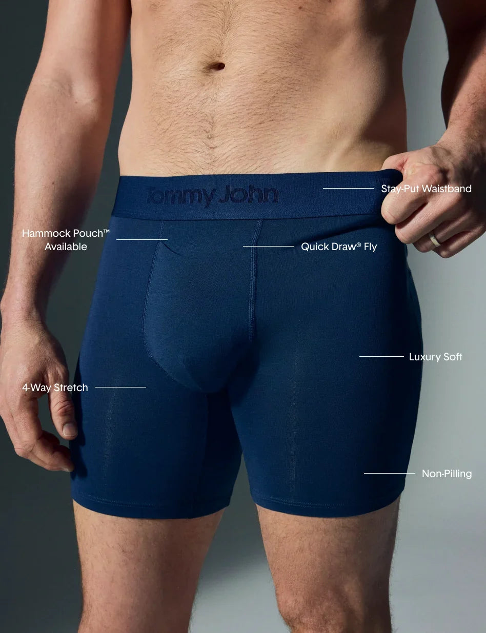 Second Skin Mid-Length Boxer Brief 6" (3-Pack)