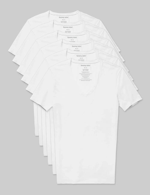 Cool Cotton Deep V-Neck Stay-Tucked Undershirt (6-Pack)
