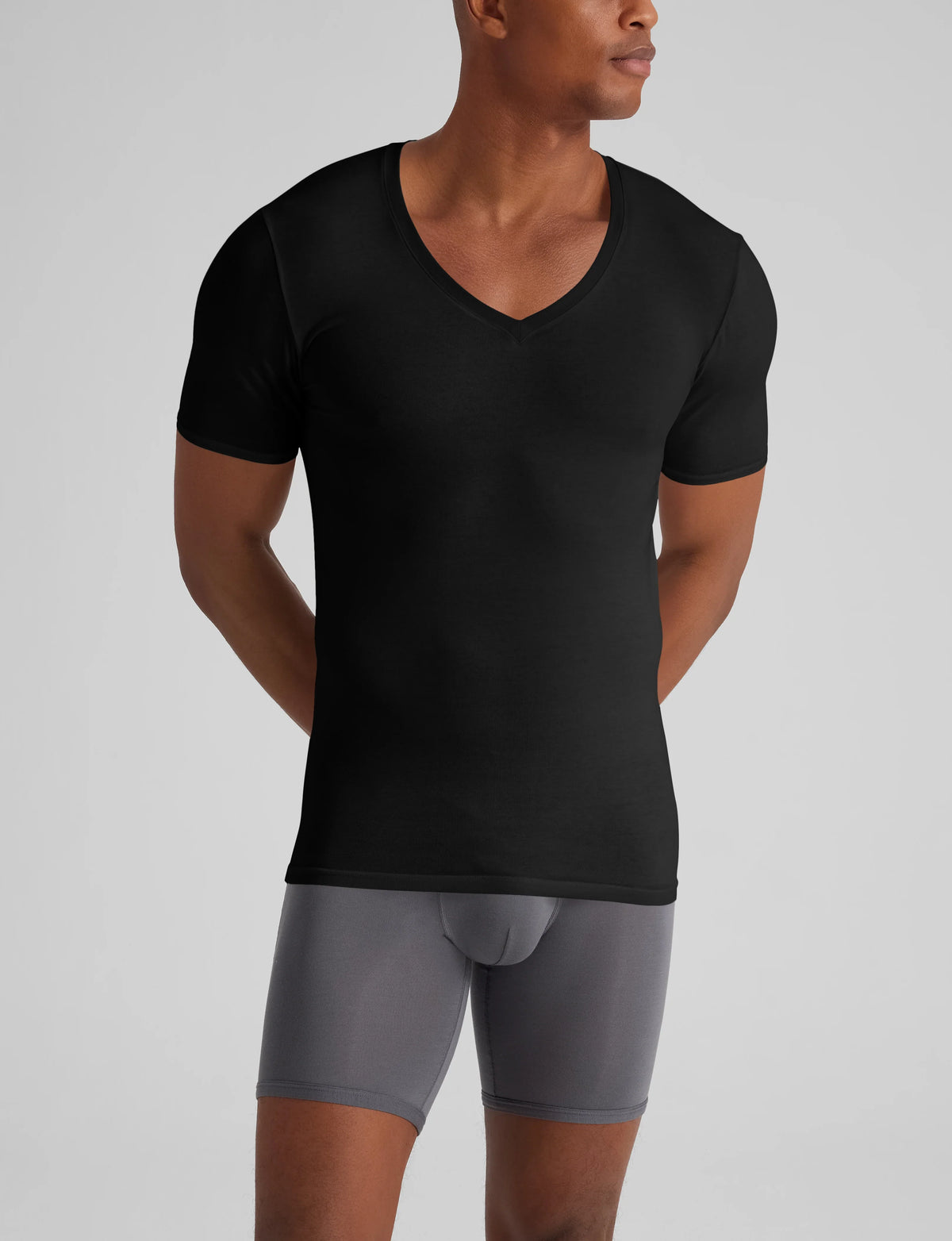 Cool Cotton Deep V-Neck Stay-Tucked Undershirt